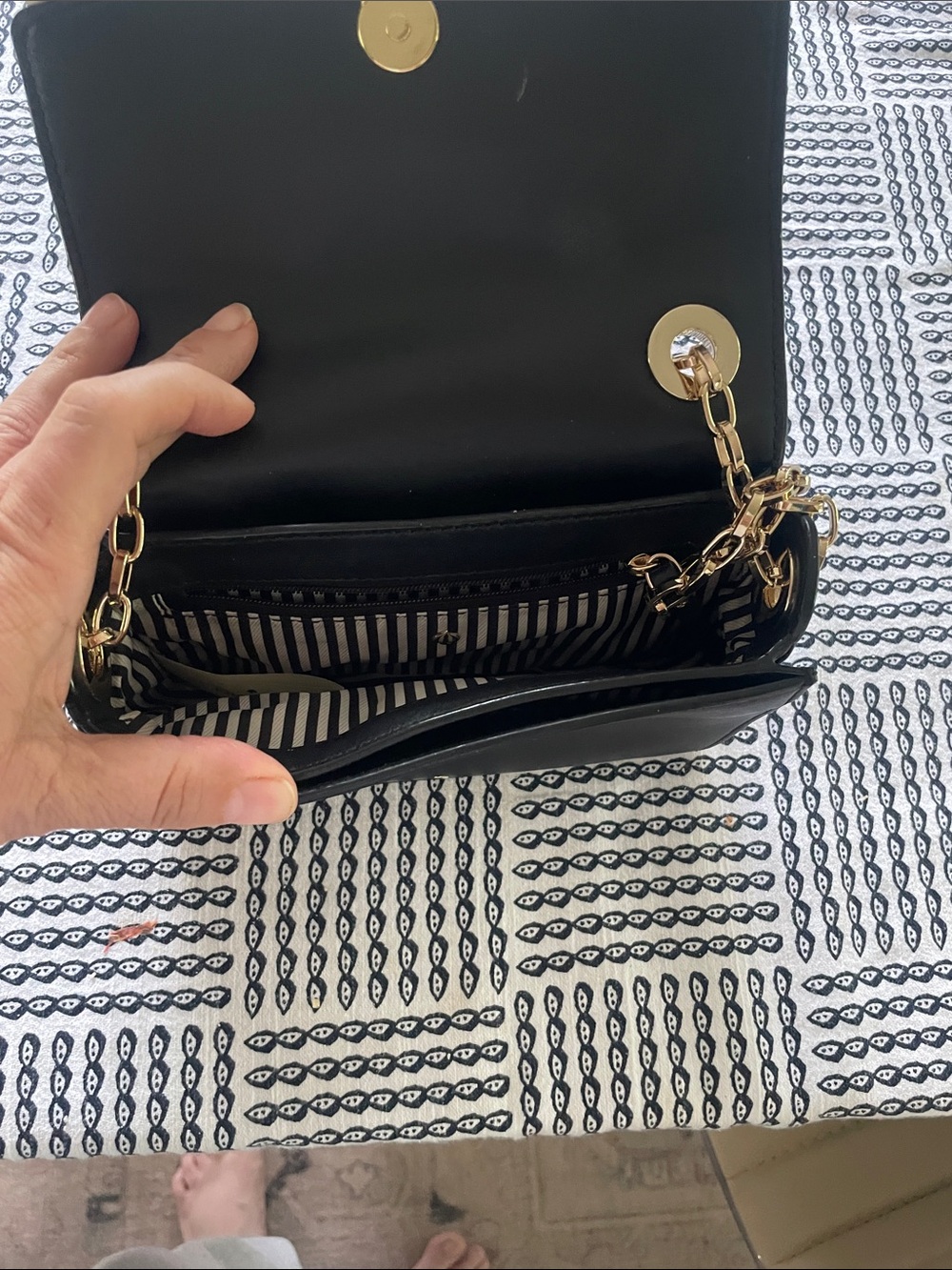 kate spade Black Crossbody with Pink Faux-Fur Eye Details - Picture 7 of 13